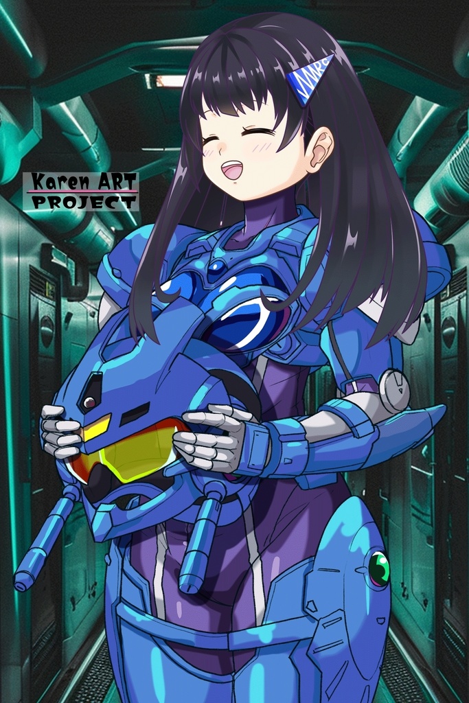 ゆりちゃん+アニス・ファームの装備 ゆりオリジナルカラー【超音戦士ボーグマン01】 斜め前アングル Yuri is wearing Anice Farm's Powered Suit Yuri Original Color【Sonic Soldier Borgman01】Diagonal front angle
