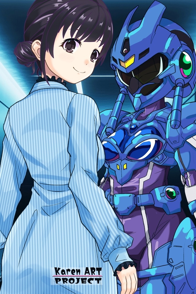 ゆりちゃん+アニス・ファームの装備 ゆりオリジナルカラー【超音戦士ボーグマン01】 斜め前アングル Yuri is wearing Anice Farm's Powered Suit Yuri Original Color【Sonic Soldier Borgman01】Diagonal front angle