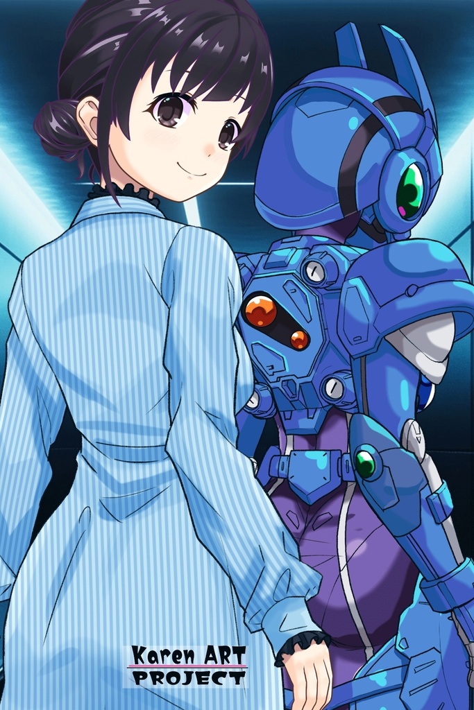 ゆりちゃん+アニス・ファームの装備 ゆりオリジナルカラー【超音戦士ボーグマン02】背面アングル Yuri is wearing Anice Farm's Powered Suit Yuri Original Color【Sonic Soldier Borgman02】Back Angle