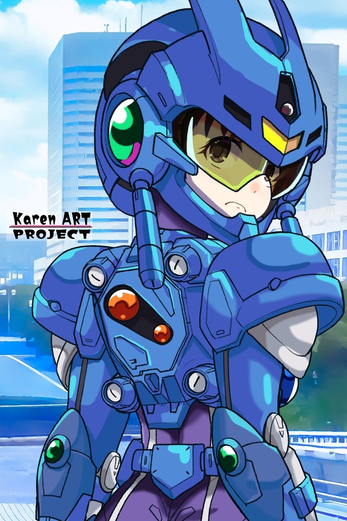 ゆりちゃん+アニス・ファームの装備 ゆりオリジナルカラー【超音戦士ボーグマン02】背面アングル Yuri is wearing Anice Farm's Powered Suit Yuri Original Color【Sonic Soldier Borgman02】Back Angle