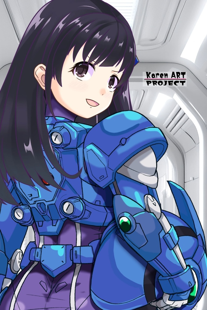 ゆりちゃん+アニス・ファームの装備 ゆりオリジナルカラー【超音戦士ボーグマン02】背面アングル Yuri is wearing Anice Farm's Powered Suit Yuri Original Color【Sonic Soldier Borgman02】Back Angle