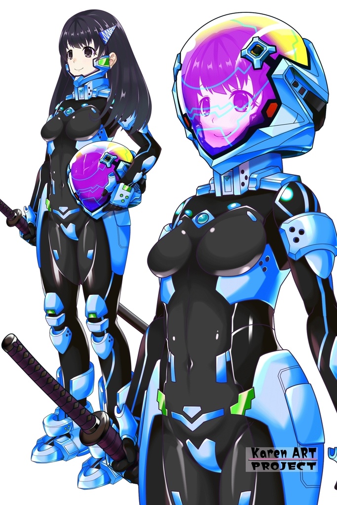 ゆりちゃん+衛士強化装備【トータル・イクリプス 02】斜め前アングル Yuri is wearing Guard Reinforcement Equipment【TOTAL ECLIPSE 02】Diagonal front angle