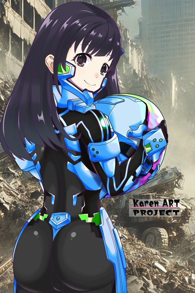 ゆりちゃん+衛士強化装備【トータル・イクリプス 03】背面アングル Yuri is wearing Guard Reinforcement Equipment【TOTAL ECLIPSE 03】Back Angle