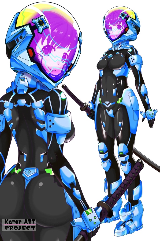 ゆりちゃん+衛士強化装備【トータル・イクリプス 03】背面アングル Yuri is wearing Guard Reinforcement Equipment【TOTAL ECLIPSE 03】Back Angle