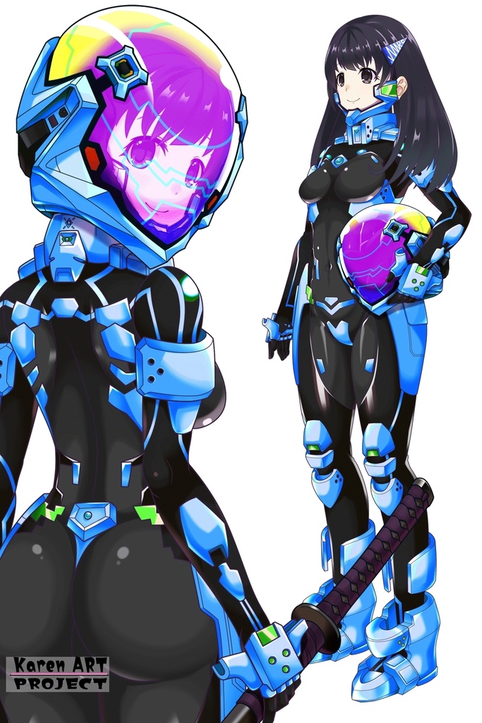 ゆりちゃん+衛士強化装備【トータル・イクリプス 03】背面アングル Yuri is wearing Guard Reinforcement Equipment【TOTAL ECLIPSE 03】Back Angle