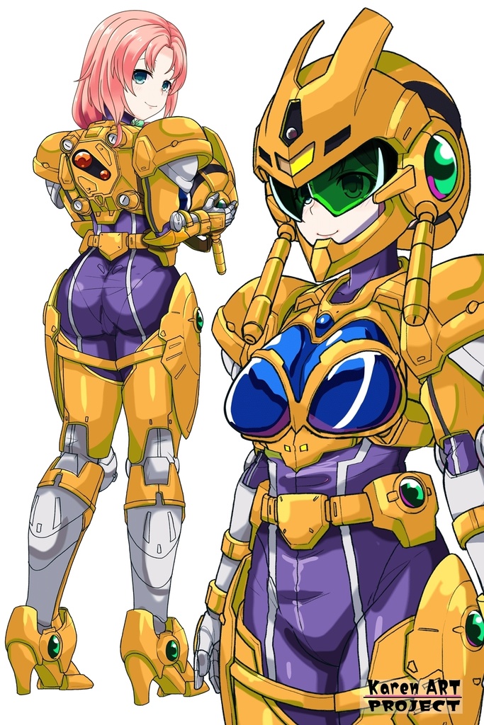 亜美ちゃん+アニス・ファームの装備 亜美オリジナルカラー【超音戦士ボーグマン01】 斜め前アングル Ami is wearing Anice Farm's Powered Suit Ami Original Color【Sonic Soldier Borgman01】Diagonal front angle