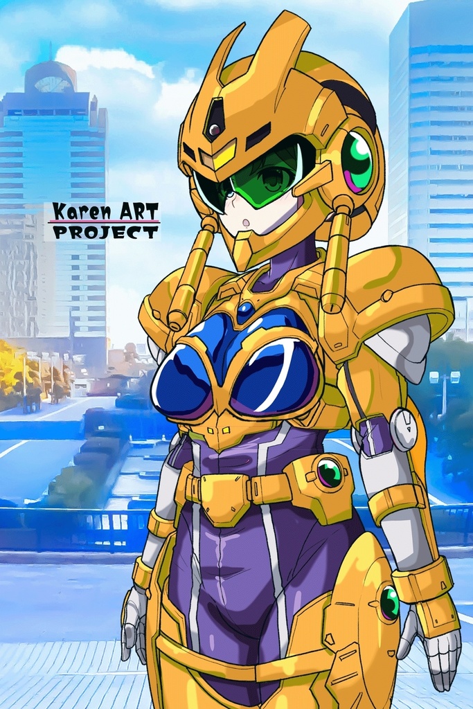 亜美ちゃん+アニス・ファームの装備 亜美オリジナルカラー【超音戦士ボーグマン01】 斜め前アングル Ami is wearing Anice Farm's Powered Suit Ami Original Color【Sonic Soldier Borgman01】Diagonal front angle