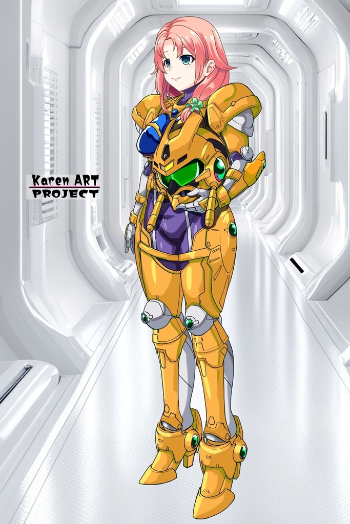 亜美ちゃん+アニス・ファームの装備 亜美オリジナルカラー【超音戦士ボーグマン01】 斜め前アングル Ami is wearing Anice Farm's Powered Suit Ami Original Color【Sonic Soldier Borgman01】Diagonal front angle