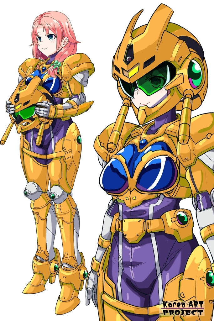 亜美ちゃん+アニス・ファームの装備 亜美オリジナルカラー【超音戦士ボーグマン01】 斜め前アングル Ami is wearing Anice Farm's Powered Suit Ami Original Color【Sonic Soldier Borgman01】Diagonal front angle