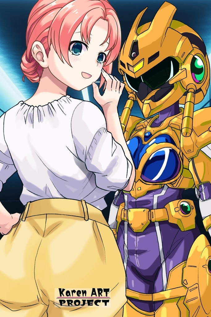 亜美ちゃん+アニス・ファームの装備 亜美オリジナルカラー【超音戦士ボーグマン01】 斜め前アングル Ami is wearing Anice Farm's Powered Suit Ami Original Color【Sonic Soldier Borgman01】Diagonal front angle