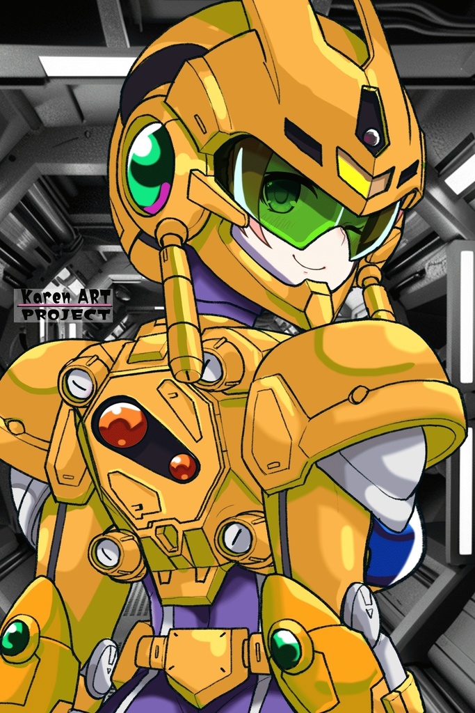 亜美ちゃん+アニス・ファームの装備 亜美オリジナルカラー【超音戦士ボーグマン02】背面アングル Ami is wearing Anice Farm's Powered Suit Ami Original Color【Sonic Soldier Borgman02】Back Angle