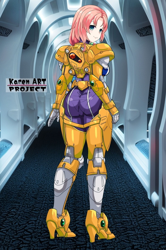 亜美ちゃん+アニス・ファームの装備 亜美オリジナルカラー【超音戦士ボーグマン02】背面アングル Ami is wearing Anice Farm's Powered Suit Ami Original Color【Sonic Soldier Borgman02】Back Angle