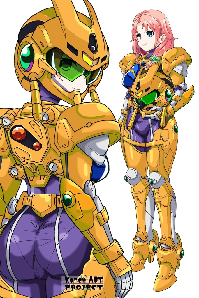 亜美ちゃん+アニス・ファームの装備 亜美オリジナルカラー【超音戦士ボーグマン02】背面アングル Ami is wearing Anice Farm's Powered Suit Ami Original Color【Sonic Soldier Borgman02】Back Angle