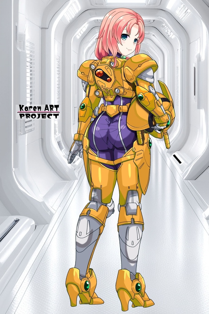 亜美ちゃん+アニス・ファームの装備 亜美オリジナルカラー【超音戦士ボーグマン02】背面アングル Ami is wearing Anice Farm's Powered Suit Ami Original Color【Sonic Soldier Borgman02】Back Angle