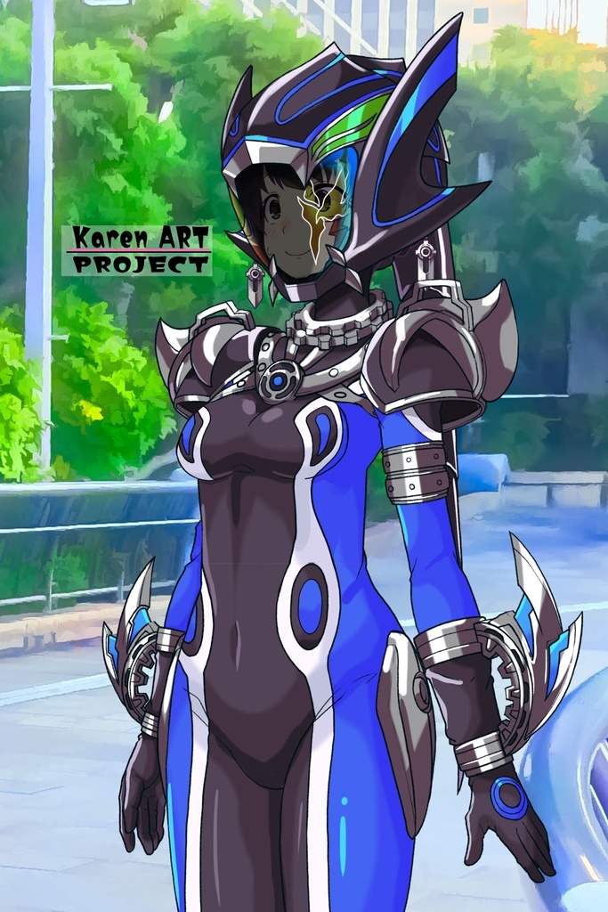 ゆりちゃん+サキュバスのバトルスーツ 【特捜戦隊デカレンジャー01】 斜め前アングル Yuri is wearing Succubus's battle Suit【Power Rangers Tokusou Sentai Dekaranger 01】Diagonal front angle