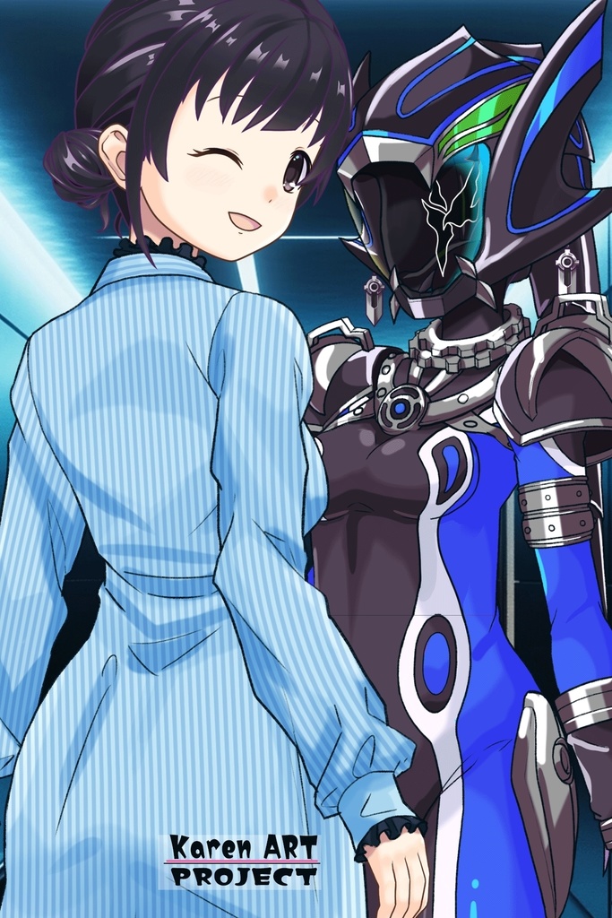 ゆりちゃん+サキュバスのバトルスーツ 【特捜戦隊デカレンジャー01】 斜め前アングル Yuri is wearing Succubus's battle Suit【Power Rangers Tokusou Sentai Dekaranger 01】Diagonal front angle