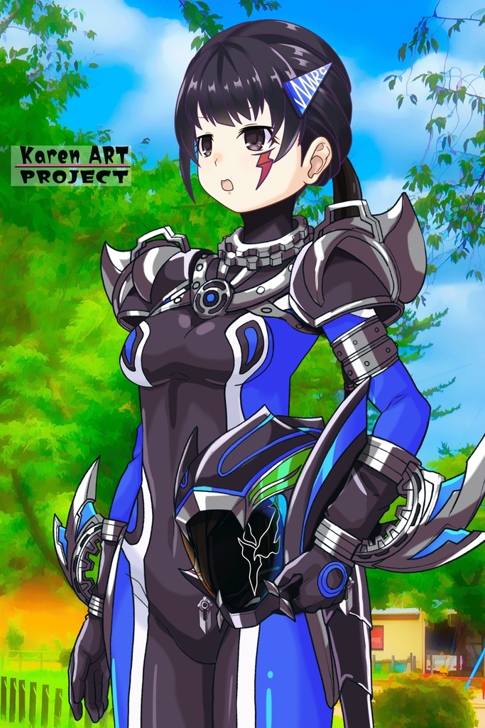 ゆりちゃん+サキュバスのバトルスーツ 【特捜戦隊デカレンジャー01】 斜め前アングル Yuri is wearing Succubus's battle Suit【Power Rangers Tokusou Sentai Dekaranger 01】Diagonal front angle