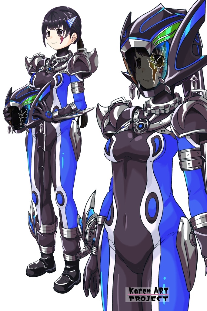 ゆりちゃん+サキュバスのバトルスーツ 【特捜戦隊デカレンジャー01】 斜め前アングル Yuri is wearing Succubus's battle Suit【Power Rangers Tokusou Sentai Dekaranger 01】Diagonal front angle