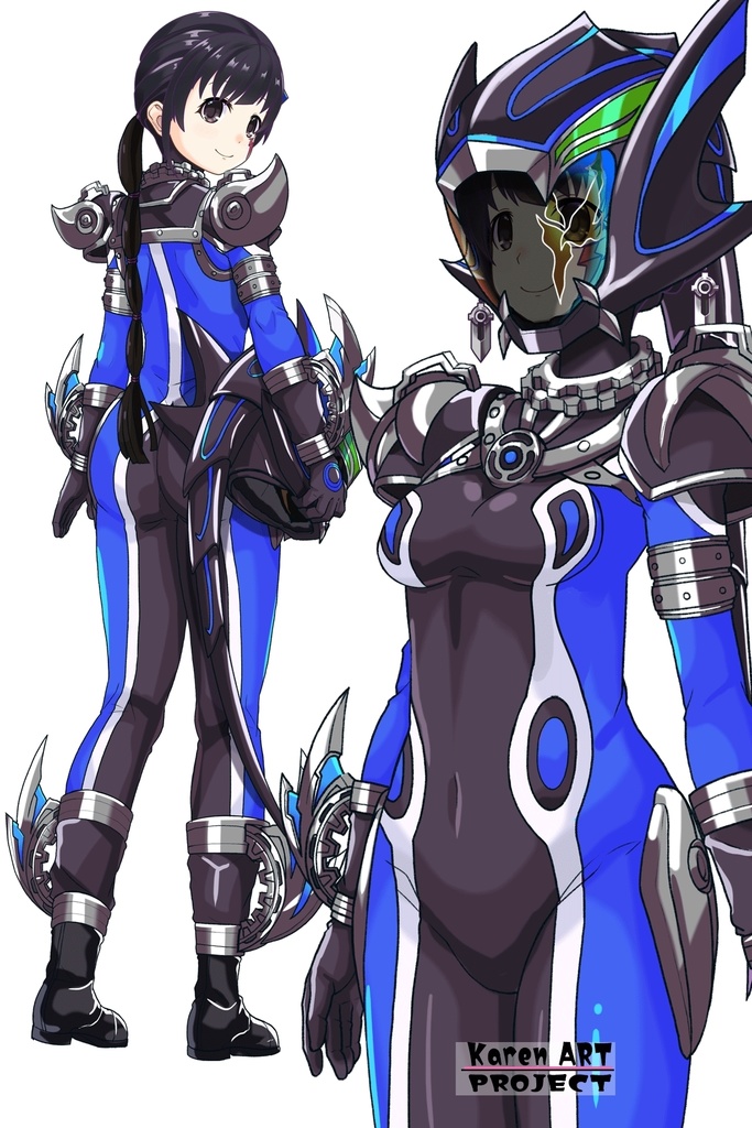 ゆりちゃん+サキュバスのバトルスーツ 【特捜戦隊デカレンジャー01】 斜め前アングル Yuri is wearing Succubus's battle Suit【Power Rangers Tokusou Sentai Dekaranger 01】Diagonal front angle