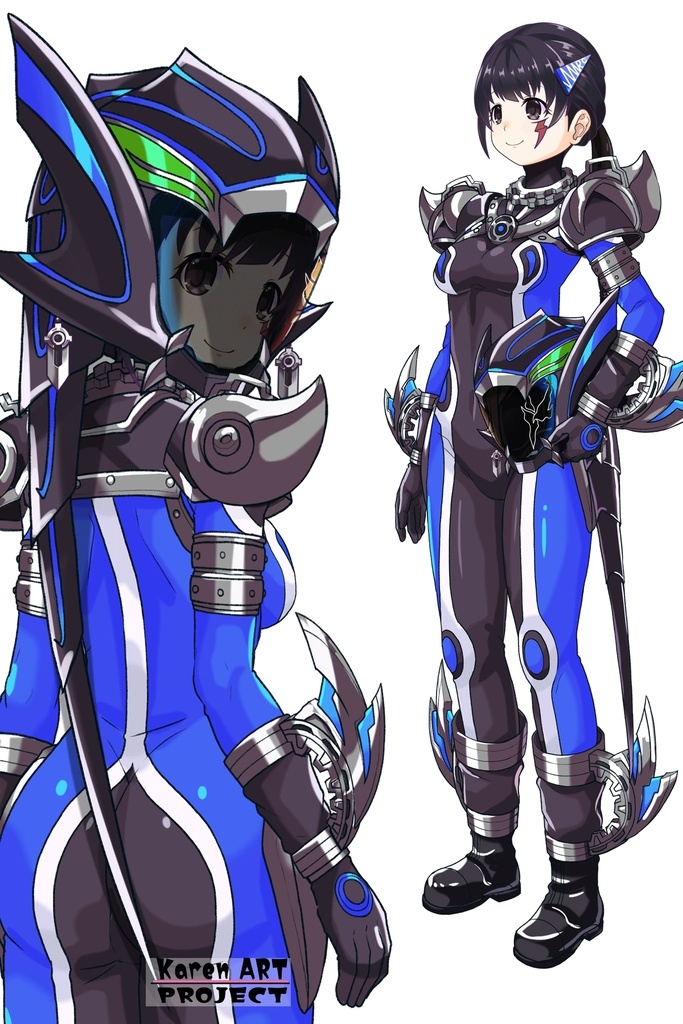 ゆりちゃん+サキュバスのバトルスーツ 【特捜戦隊デカレンジャー02】 背面アングル Yuri is wearing Succubus's battle Suit【Power Rangers Tokusou Sentai Dekaranger 02】Back Angle