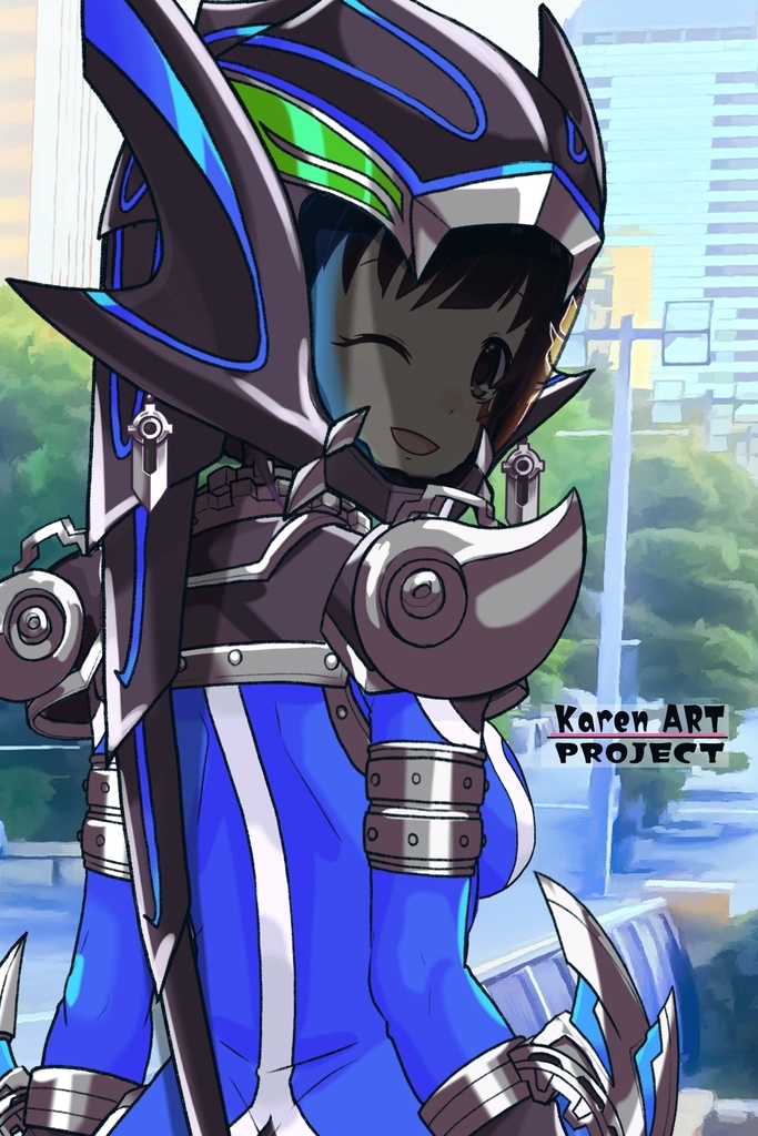 ゆりちゃん+サキュバスのバトルスーツ 【特捜戦隊デカレンジャー02】 背面アングル Yuri is wearing Succubus's battle Suit【Power Rangers Tokusou Sentai Dekaranger 02】Back Angle