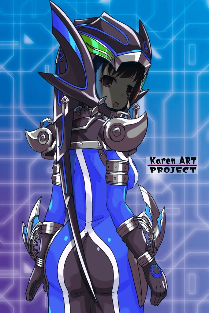 ゆりちゃん+サキュバスのバトルスーツ 【特捜戦隊デカレンジャー02】 背面アングル Yuri is wearing Succubus's battle Suit【Power Rangers Tokusou Sentai Dekaranger 02】Back Angle