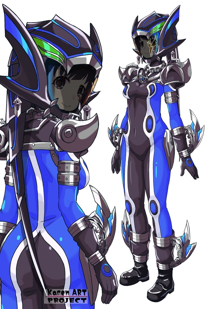 ゆりちゃん+サキュバスのバトルスーツ 【特捜戦隊デカレンジャー02】 背面アングル Yuri is wearing Succubus's battle Suit【Power Rangers Tokusou Sentai Dekaranger 02】Back Angle