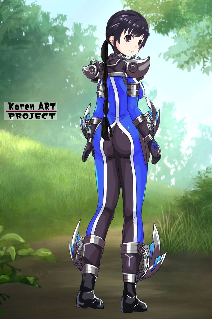 ゆりちゃん+サキュバスのバトルスーツ 【特捜戦隊デカレンジャー02】 背面アングル Yuri is wearing Succubus's battle Suit【Power Rangers Tokusou Sentai Dekaranger 02】Back Angle