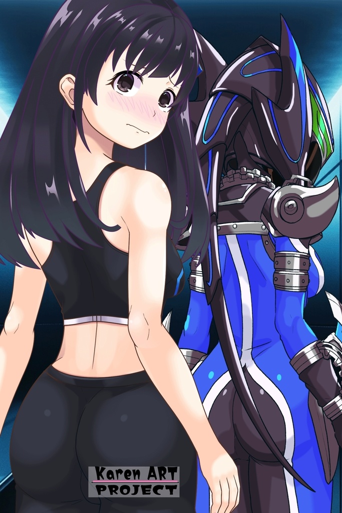 ゆりちゃん+サキュバスのバトルスーツ 【特捜戦隊デカレンジャー02】 背面アングル Yuri is wearing Succubus's battle Suit【Power Rangers Tokusou Sentai Dekaranger 02】Back Angle