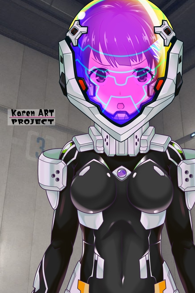 ゆりちゃん+衛士強化装備(甲斐志摩子カラー)【トータル・イクリプス 04】正面アングル Yuri is wearing Guard Reinforcement Equipment(Shimako Kai's Color)【TOTAL ECLIPSE 04】Front Angle