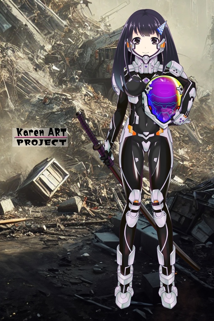 ゆりちゃん+衛士強化装備(甲斐志摩子カラー)【トータル・イクリプス 04】正面アングル Yuri is wearing Guard Reinforcement Equipment(Shimako Kai's Color)【TOTAL ECLIPSE 04】Front Angle