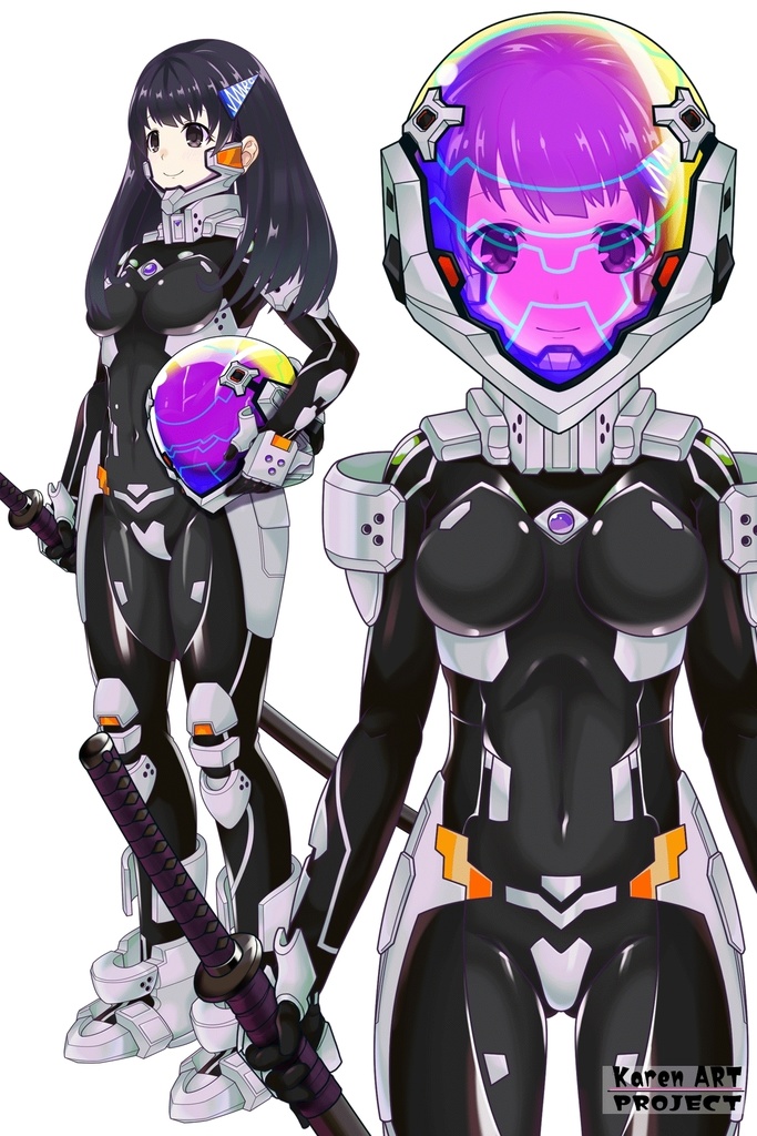 ゆりちゃん+衛士強化装備(甲斐志摩子カラー)【トータル・イクリプス 04】正面アングル Yuri is wearing Guard Reinforcement Equipment(Shimako Kai's Color)【TOTAL ECLIPSE 04】Front Angle