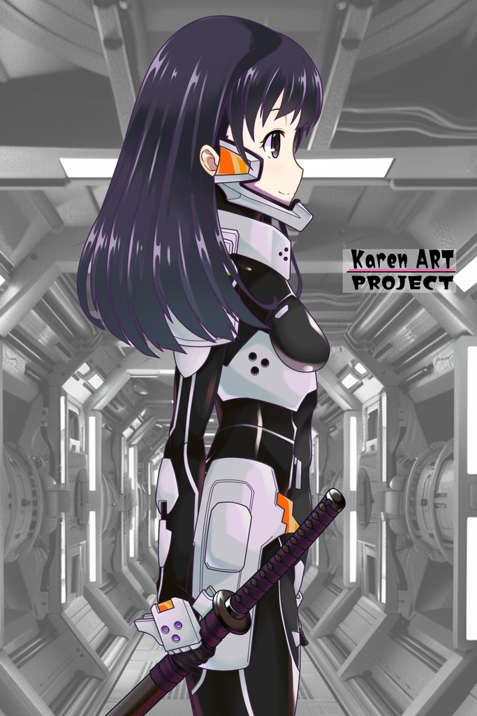 ゆりちゃん+衛士強化装備(甲斐志摩子カラー)【トータル・イクリプス 04】正面アングル Yuri is wearing Guard Reinforcement Equipment(Shimako Kai's Color)【TOTAL ECLIPSE 04】Front Angle