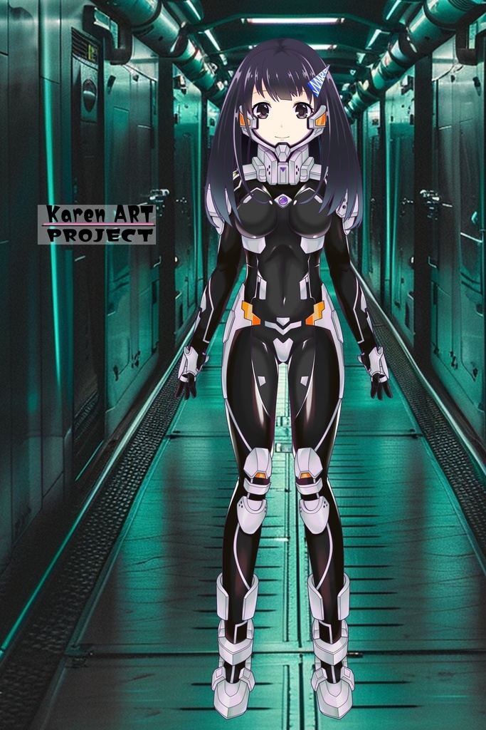 ゆりちゃん+衛士強化装備(甲斐志摩子カラー)【トータル・イクリプス 04】正面アングル Yuri is wearing Guard Reinforcement Equipment(Shimako Kai's Color)【TOTAL ECLIPSE 04】Front Angle