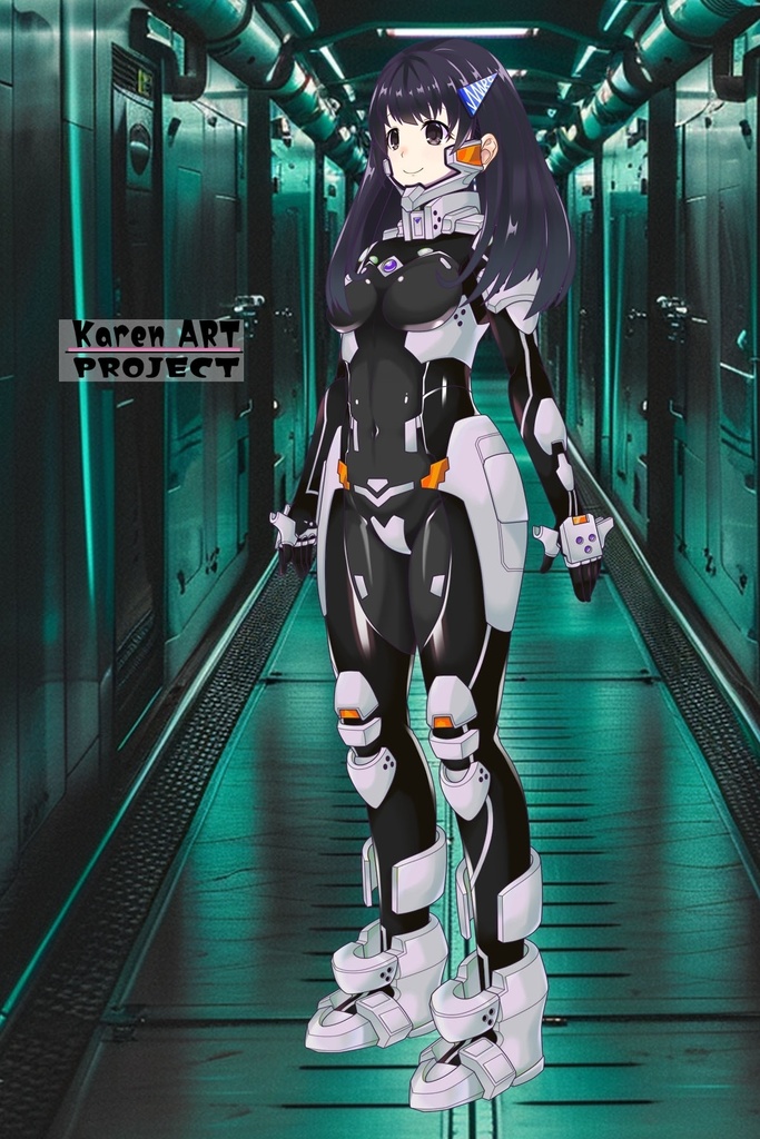 ゆりちゃん+衛士強化装備(甲斐志摩子カラー)【トータル・イクリプス 05】斜め前アングル Yuri is wearing Guard Reinforcement Equipment(Shimako Kai's Color)【TOTAL ECLIPSE 05】Diagonal front angle