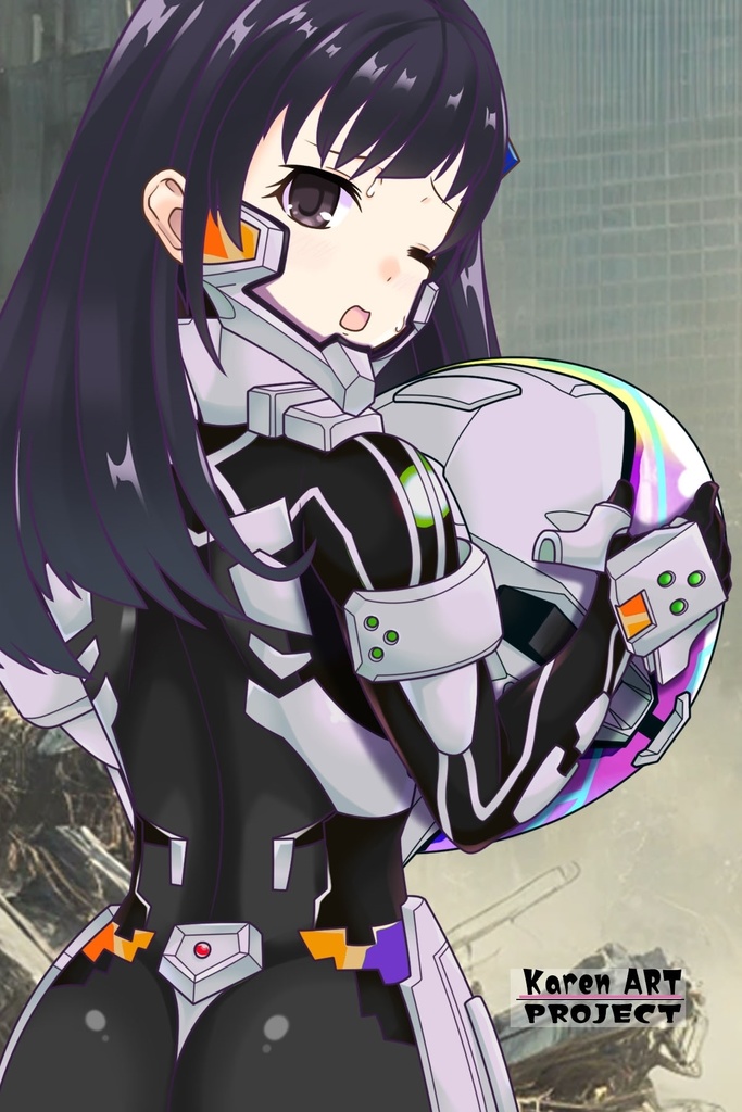 ゆりちゃん+衛士強化装備(甲斐志摩子カラー)【トータル・イクリプス 06】背面アングル Yuri is wearing Guard Reinforcement Equipment(Shimako Kai's Color)【TOTAL ECLIPSE 06】Back Angle