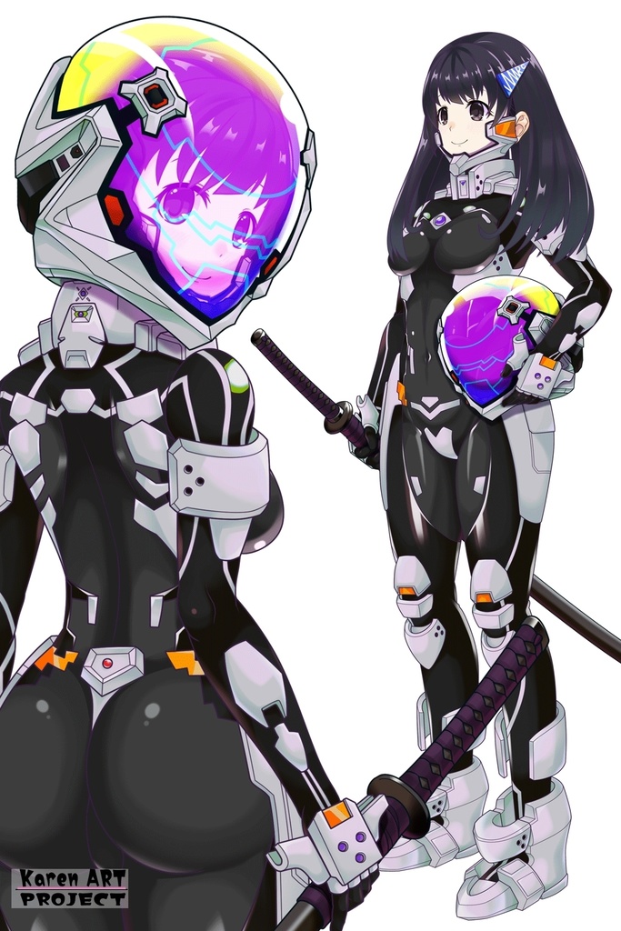 ゆりちゃん+衛士強化装備(甲斐志摩子カラー)【トータル・イクリプス 06】背面アングル Yuri is wearing Guard Reinforcement Equipment(Shimako Kai's Color)【TOTAL ECLIPSE 06】Back Angle