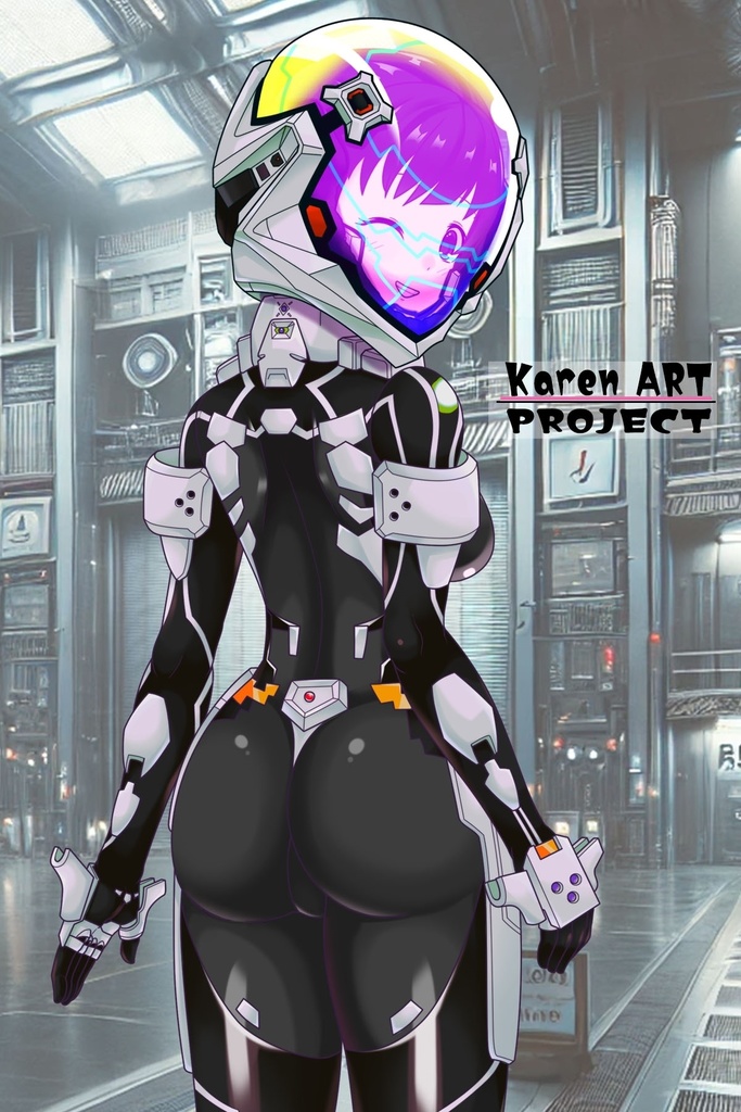 ゆりちゃん+衛士強化装備(甲斐志摩子カラー)【トータル・イクリプス 06】背面アングル Yuri is wearing Guard Reinforcement Equipment(Shimako Kai's Color)【TOTAL ECLIPSE 06】Back Angle