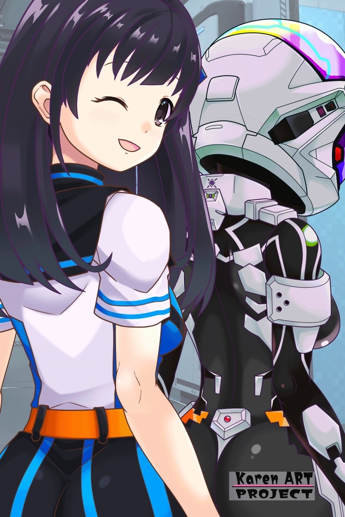 ゆりちゃん+衛士強化装備(甲斐志摩子カラー)【トータル・イクリプス 06】背面アングル Yuri is wearing Guard Reinforcement Equipment(Shimako Kai's Color)【TOTAL ECLIPSE 06】Back Angle