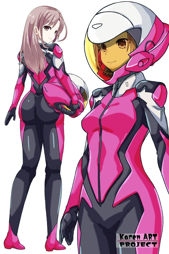 カレンちゃん+白崎イリスのパイロットスーツ【Classroom☆Crisis 01】斜め前アングル Karen is wearing Iris Shirasaki's Pilot Suit 【Classroom☆Crisis 01】 Diagonal front angle