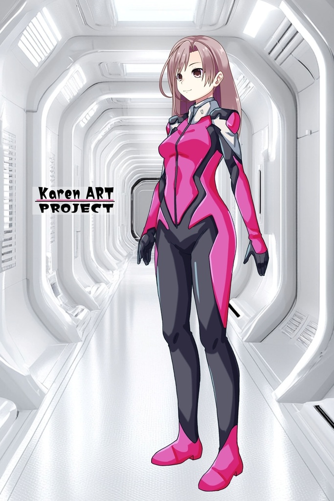 カレンちゃん+白崎イリスのパイロットスーツ【Classroom☆Crisis 01】斜め前アングル Karen is wearing Iris Shirasaki's Pilot Suit 【Classroom☆Crisis 01】 Diagonal front angle