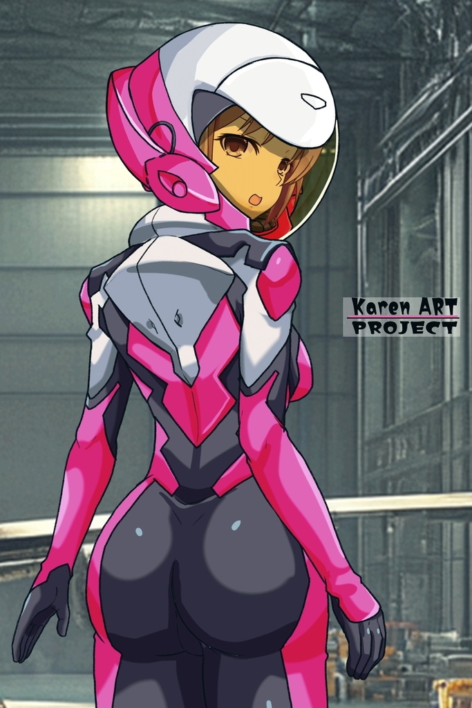 カレンちゃん+白崎イリスのパイロットスーツ【Classroom☆Crisis 02】 背面アングル Karen is wearing Iris Shirasaki's Pilot Suit 【Classroom☆Crisis 02】 Back Angle