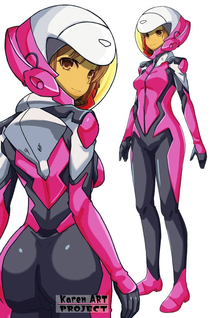 カレンちゃん+白崎イリスのパイロットスーツ【Classroom☆Crisis 02】 背面アングル Karen is wearing Iris Shirasaki's Pilot Suit 【Classroom☆Crisis 02】 Back Angle