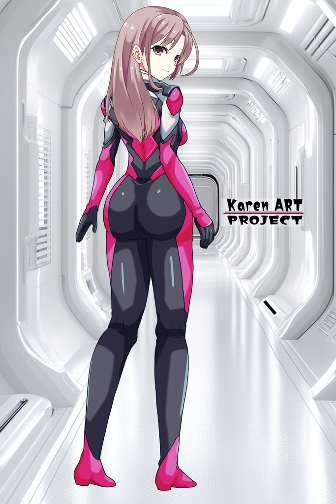 カレンちゃん+白崎イリスのパイロットスーツ【Classroom☆Crisis 02】 背面アングル Karen is wearing Iris Shirasaki's Pilot Suit 【Classroom☆Crisis 02】 Back Angle