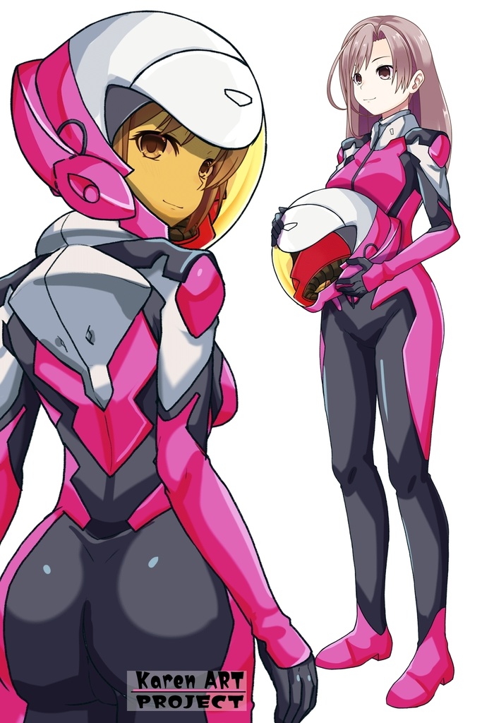 カレンちゃん+白崎イリスのパイロットスーツ【Classroom☆Crisis 02】 背面アングル Karen is wearing Iris Shirasaki's Pilot Suit 【Classroom☆Crisis 02】 Back Angle