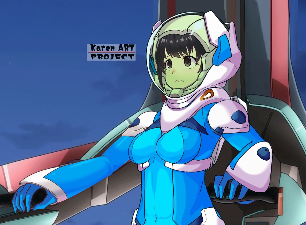 ゆりちゃん+ネーナ・トリニティーのノーマルスーツ【機動戦士ガンダム00】01 斜め前アングル Yuri is wearing Nena Trinity's Normal Suit【Mobile Suit Gundam 00】01Diagonal front angle