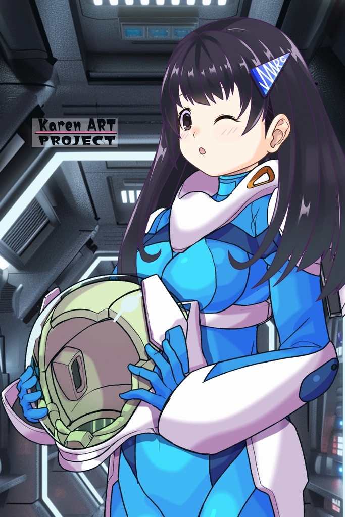 ゆりちゃん+ネーナ・トリニティーのノーマルスーツ【機動戦士ガンダム00】01 斜め前アングル Yuri is wearing Nena Trinity's Normal Suit【Mobile Suit Gundam 00】01Diagonal front angle