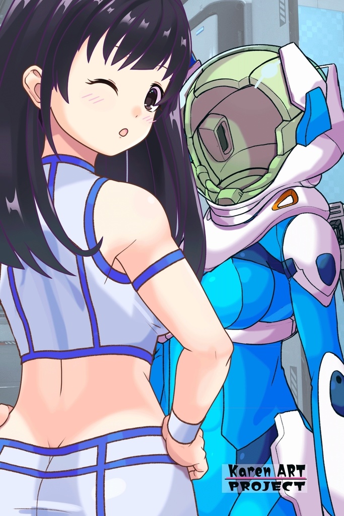 ゆりちゃん+ネーナ・トリニティーのノーマルスーツ【機動戦士ガンダム00】01 斜め前アングル Yuri is wearing Nena Trinity's Normal Suit【Mobile Suit Gundam 00】01Diagonal front angle