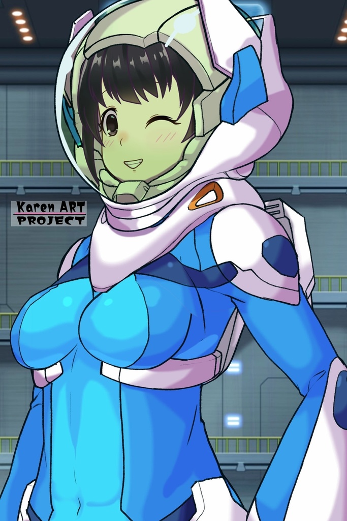 ゆりちゃん+ネーナ・トリニティーのノーマルスーツ【機動戦士ガンダム00】01 斜め前アングル Yuri is wearing Nena Trinity's Normal Suit【Mobile Suit Gundam 00】01Diagonal front angle