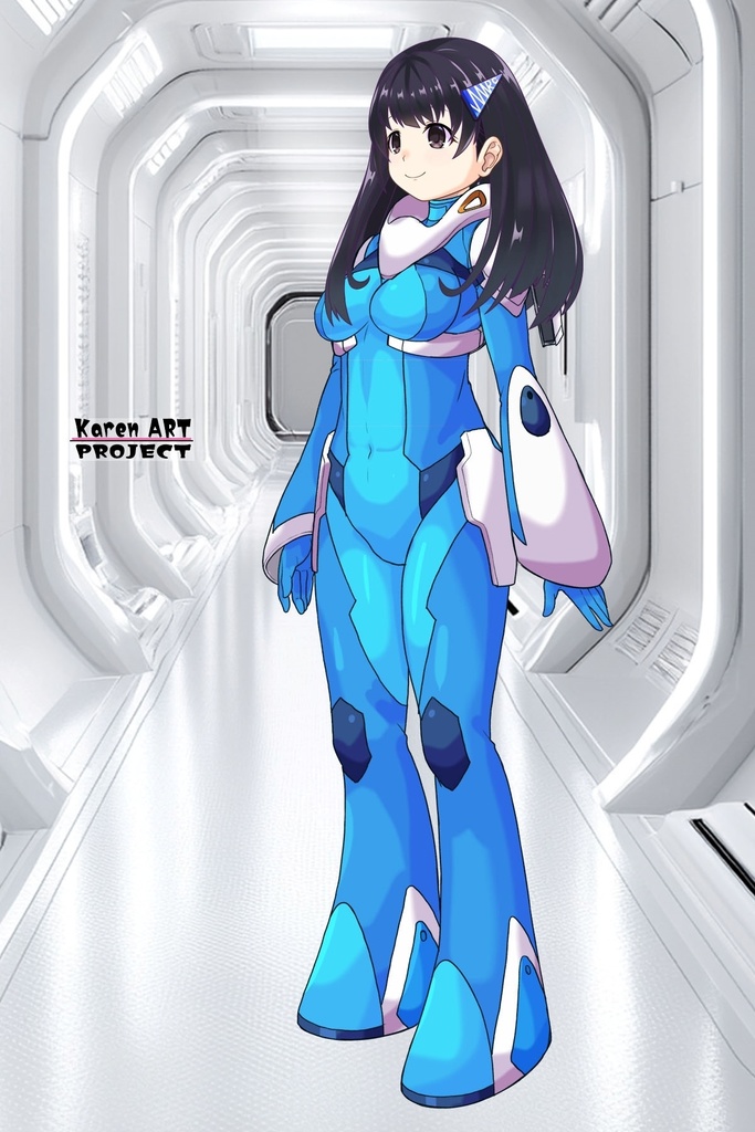 ゆりちゃん+ネーナ・トリニティーのノーマルスーツ【機動戦士ガンダム00】01 斜め前アングル Yuri is wearing Nena Trinity's Normal Suit【Mobile Suit Gundam 00】01Diagonal front angle